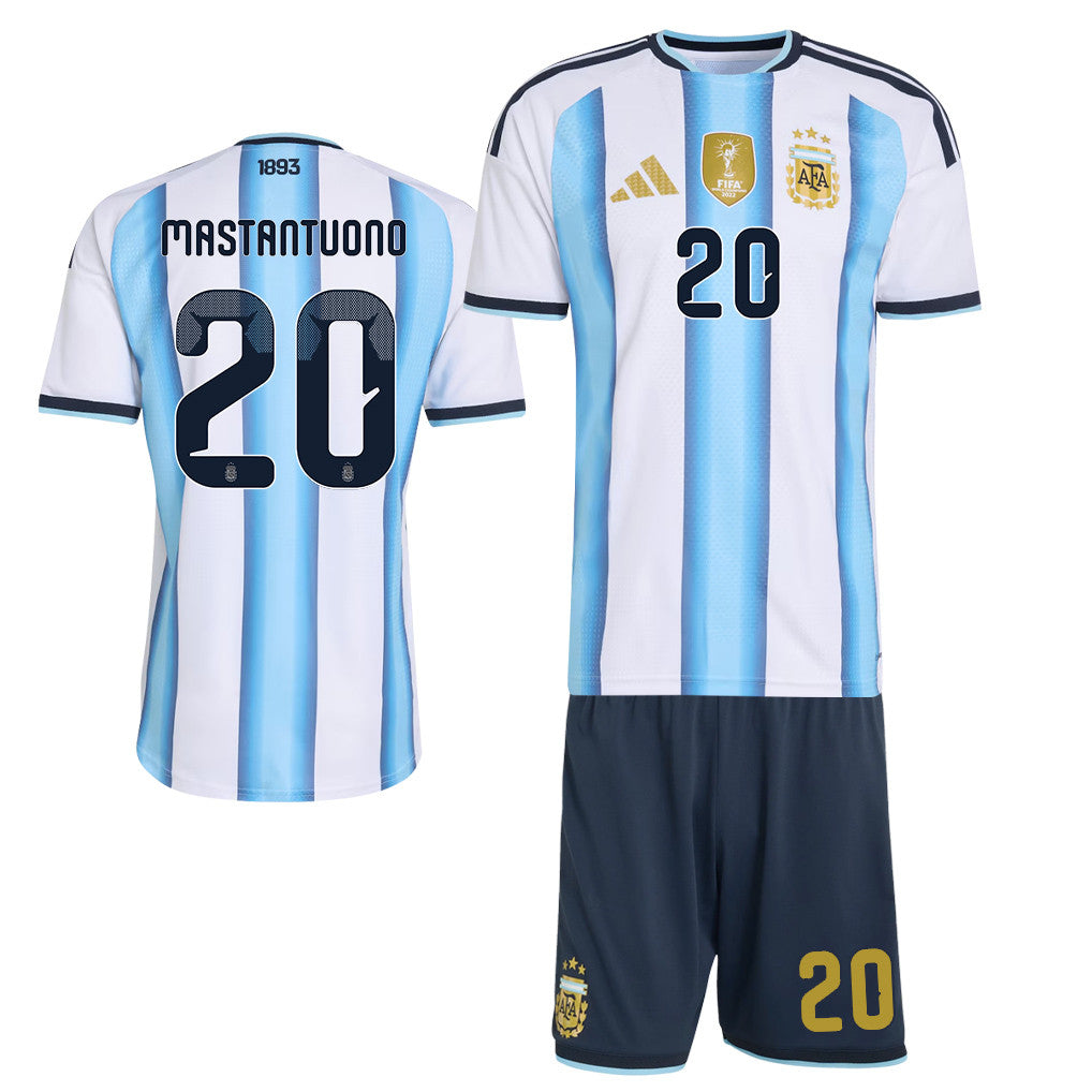 Franco Mastantuono 20 Argentina 2026 Home Men Jersey & Shorts Set – White