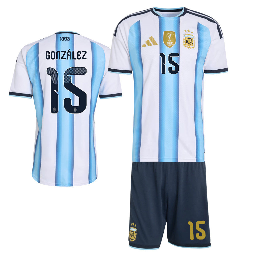 Nicolás González 15 Argentina 2026 Home Men Jersey & Shorts Set – White