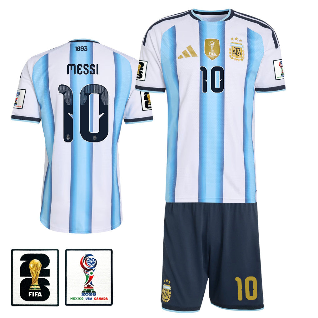 Lionel Messi 10 Argentina 2026 Home Men Jersey & Shorts Set – White