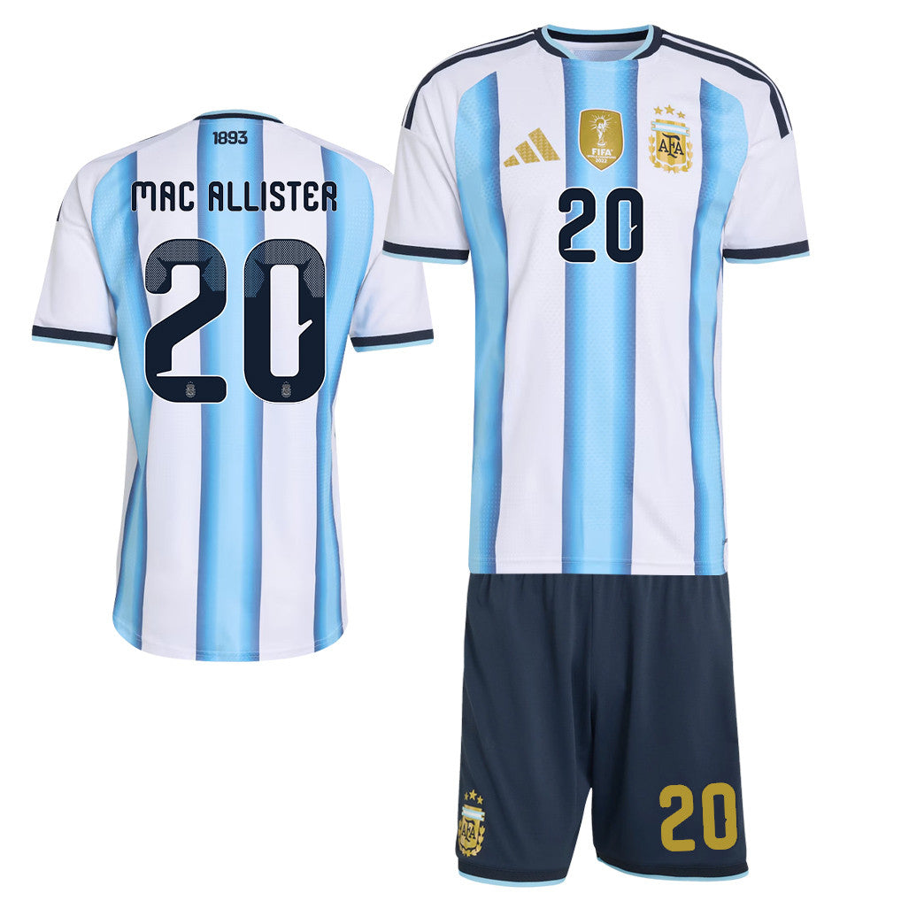 Alexis Mac Allister 20 Argentina 2026 Home Men Jersey & Shorts Set – White