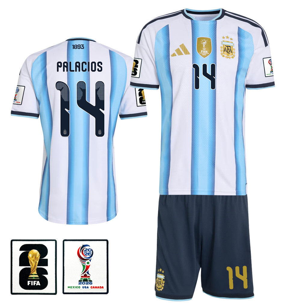 Exequiel Palacios 14 Argentina 2026 Home Men Jersey & Shorts Set – White