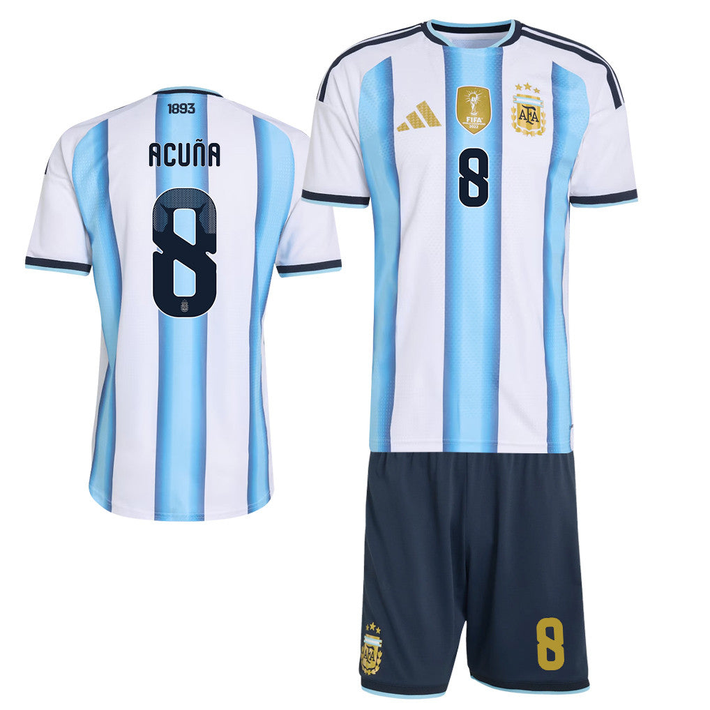 Marcos Acuña 8 Argentina 2026 Home Men Jersey & Shorts Set – White