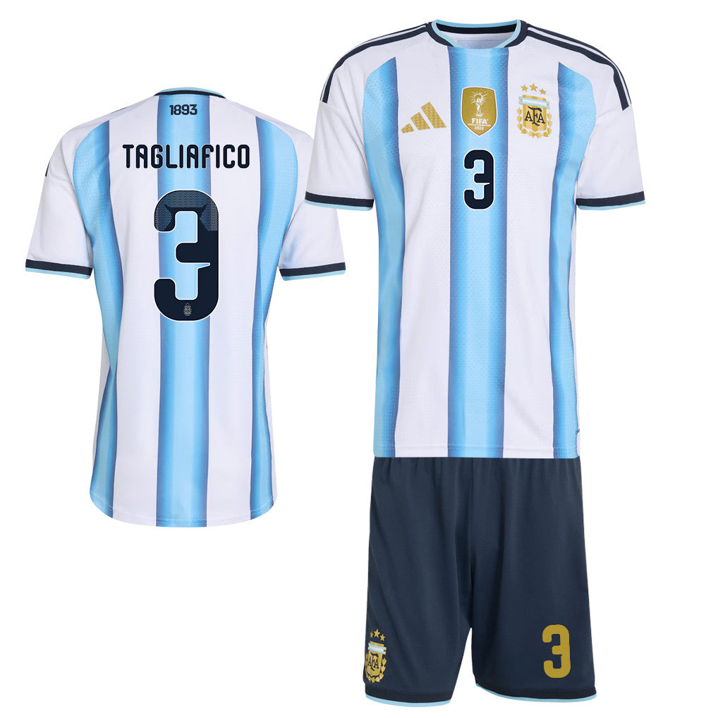 Nicolás Tagliafico 3 Argentina 2026 Home Men Jersey & Shorts Set – White