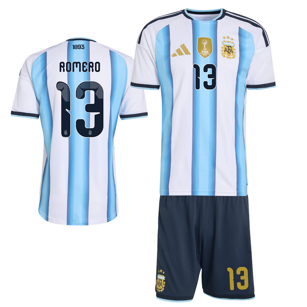 Cristian Romero 13 Argentina 2026 Home Men Jersey & Shorts Set – White
