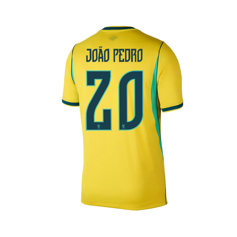 João Pedro 20 Brazil 2026 YOUTH Home Jersey & Shorts Set - Yellow