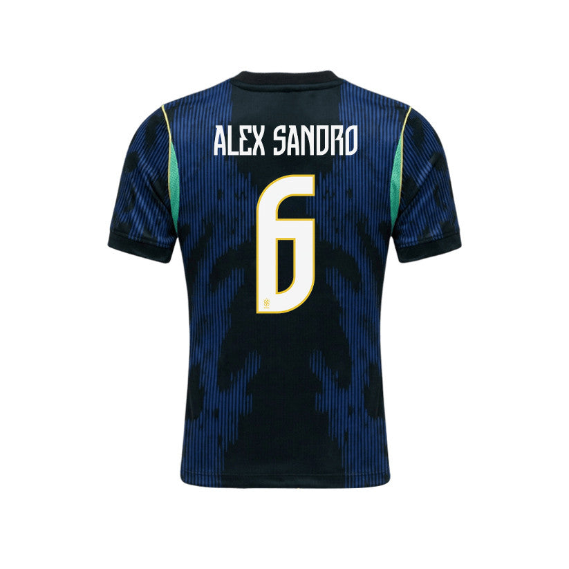 Alex Sandro 6 Brazil 2026 YOUTH Away Jersey & Shorts Set - Blue
