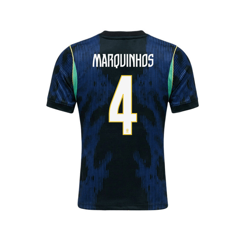 Marquinhos 4 Brazil 2026 YOUTH Away Jersey & Shorts Set - Blue