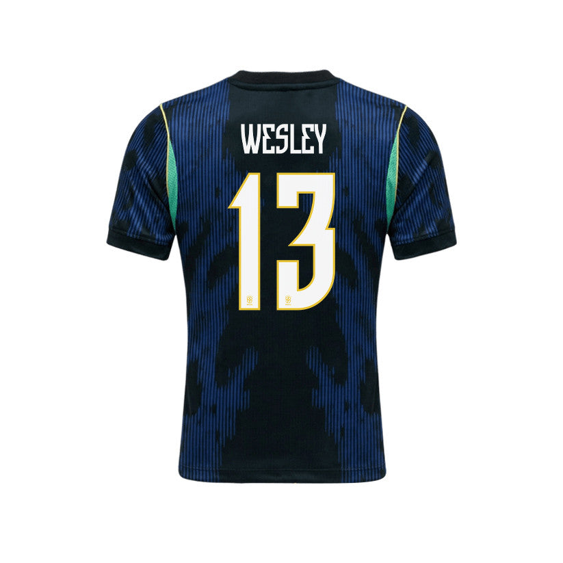 Wesley França 13 Brazil 2026 YOUTH Away Jersey & Shorts Set - Blue