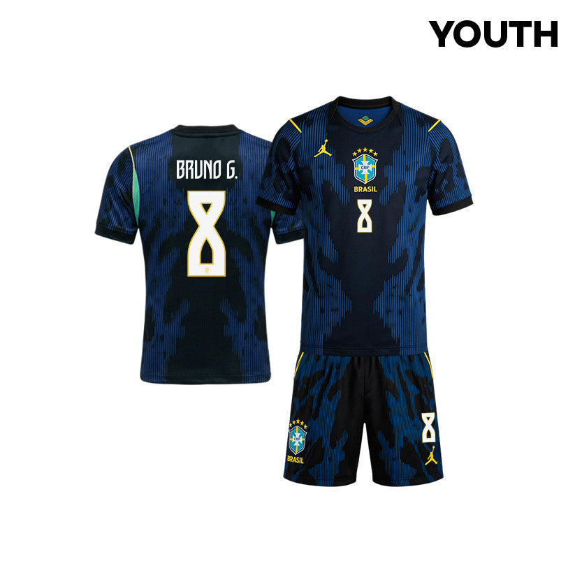 Bruno Guimarães 8 Brazil 2026 YOUTH Away Jersey & Shorts Set - Blue