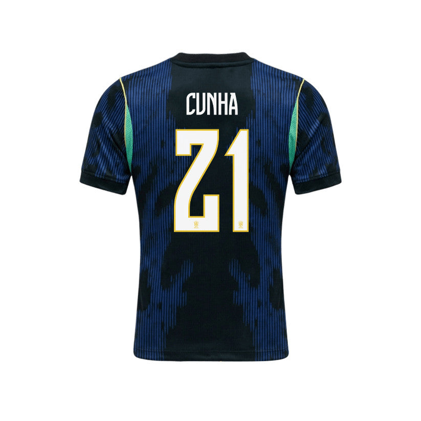 Matheus Cunha 21 Brazil 2026 YOUTH Away Jersey & Shorts Set - Blue