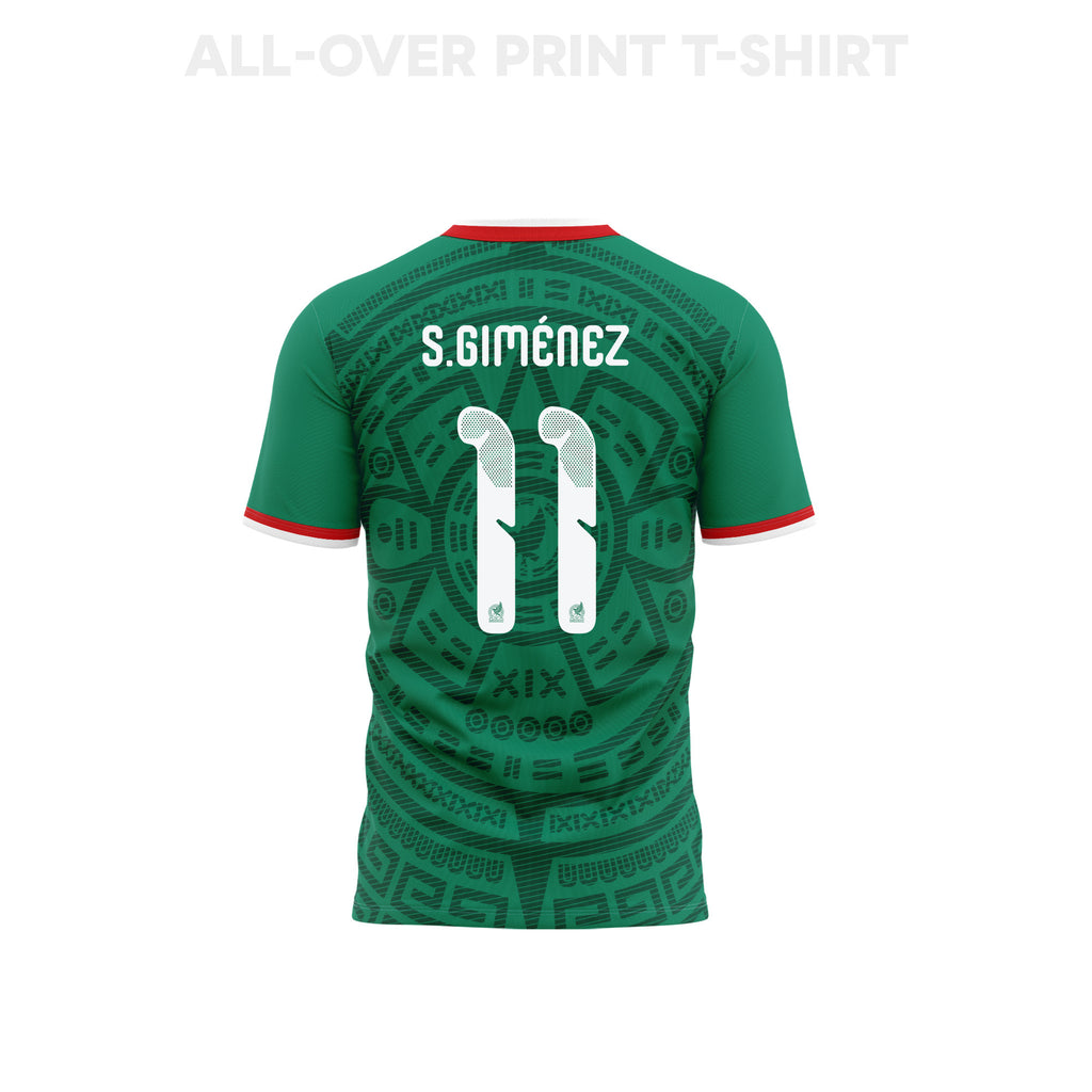 Santiago Giménez 11 Mexico 2026 Home 3D T-Shirt Fully Printed – Unisex, Green