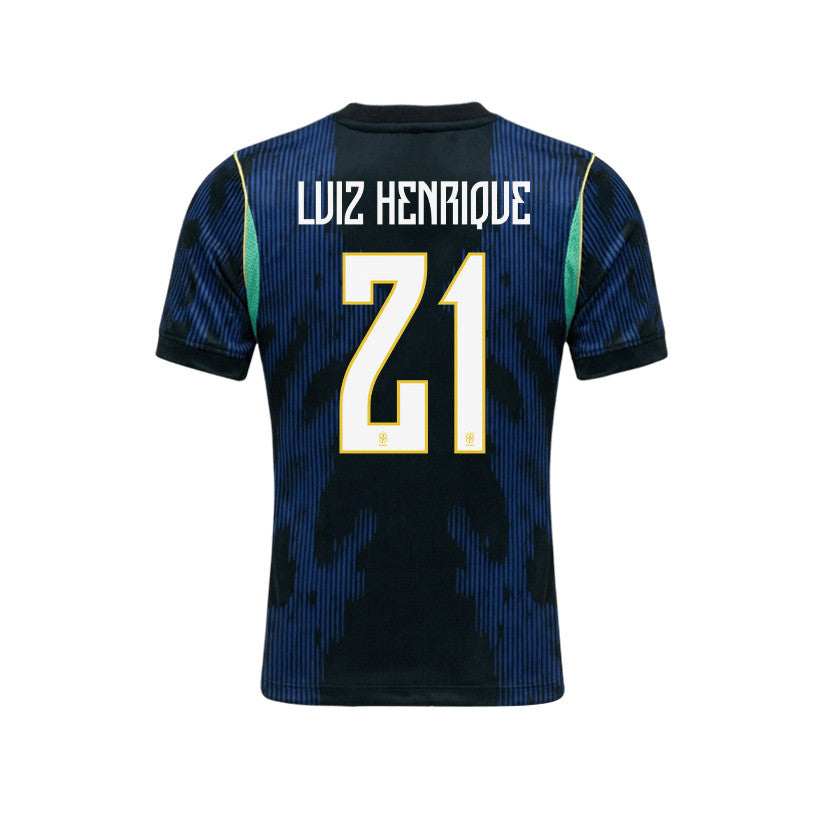 Luiz Henrique 21 Brazil 2026 YOUTH Away Jersey & Shorts Set - Blue