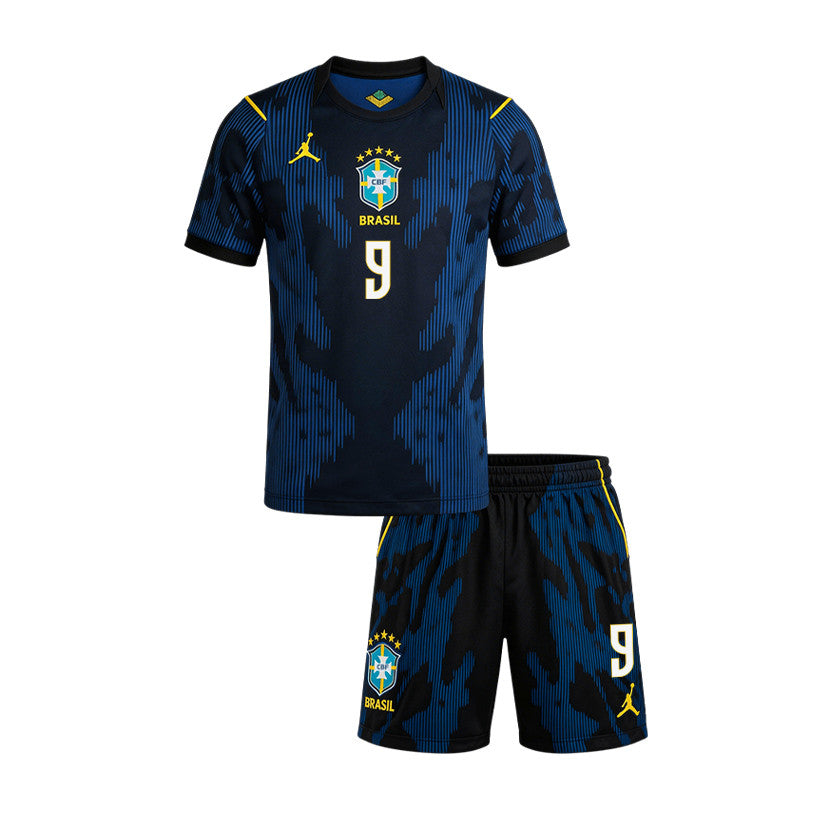 Ronaldo Nazário 9 Brazil 2026 YOUTH Away Jersey & Shorts Set - Blue