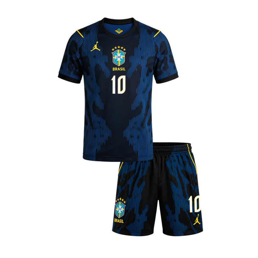 Ronaldinho 10 Brazil 2026 YOUTH Away Jersey & Shorts Set - Blue