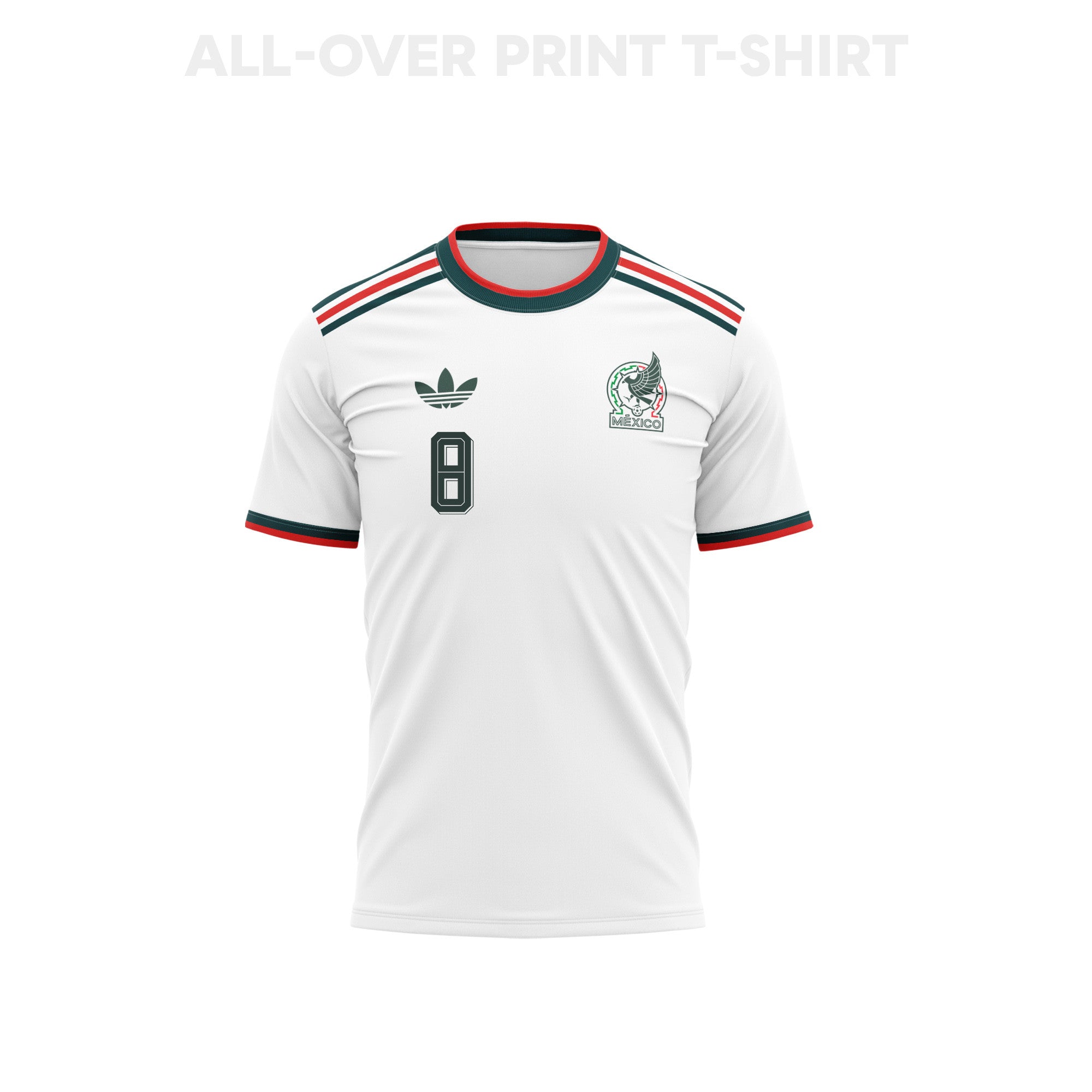 Carlos Rodríguez 8 Youth Mexico 2026 Away 3D T-shirt Fully Printed – White
