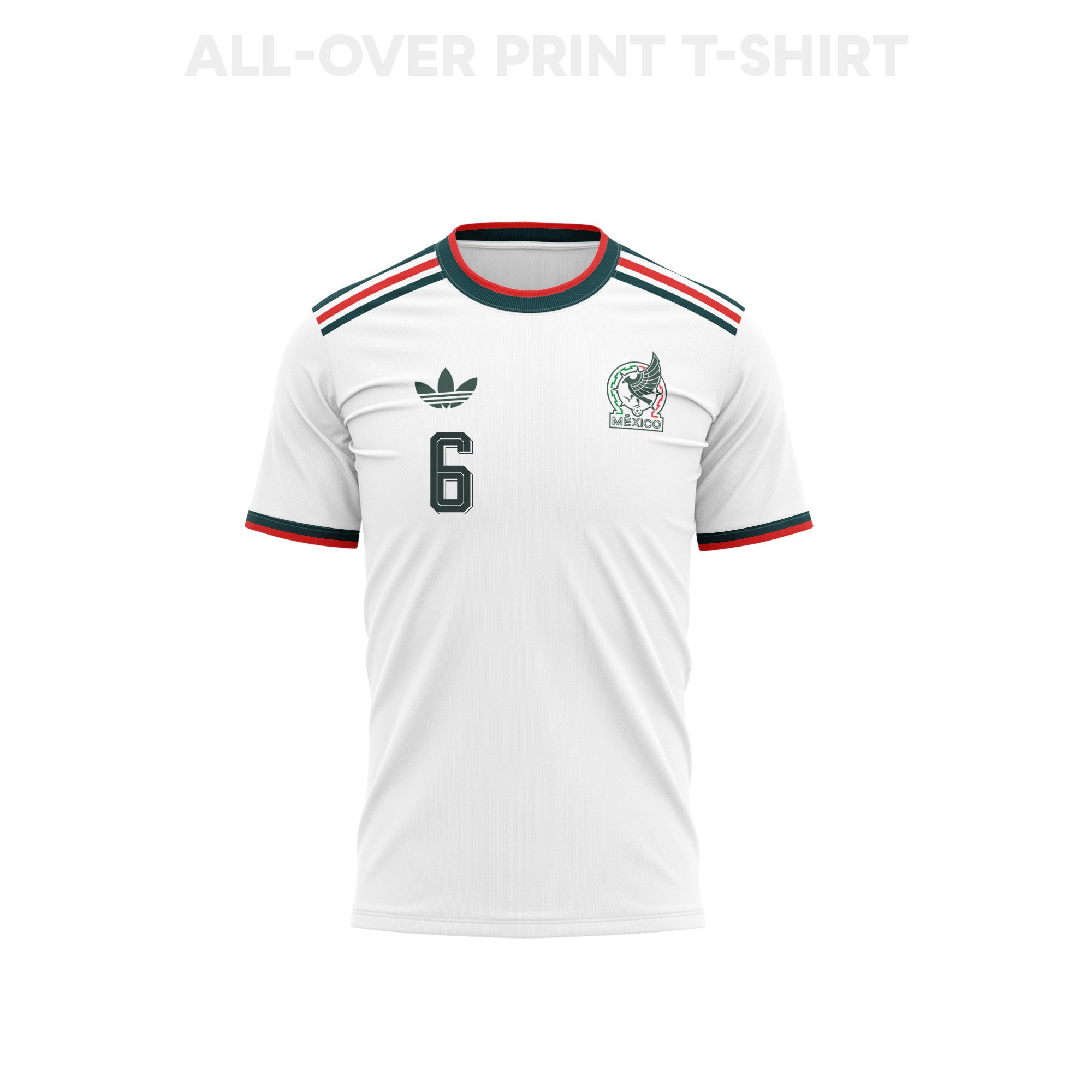 Erik Lira 6 Youth Mexico 2026 Away 3D T-shirt Fully Printed – White