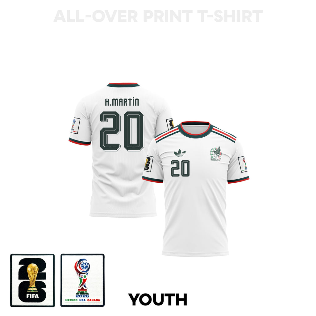 Henry Martín 20 Youth Mexico 2026 Away 3D T-shirt Fully Printed – White