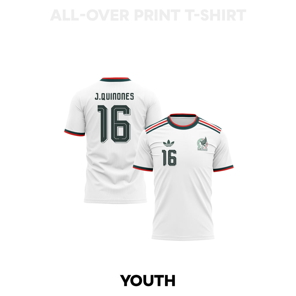 Julián Quiñones 16 Youth Mexico 2026 Away 3D T-shirt Fully Printed – White