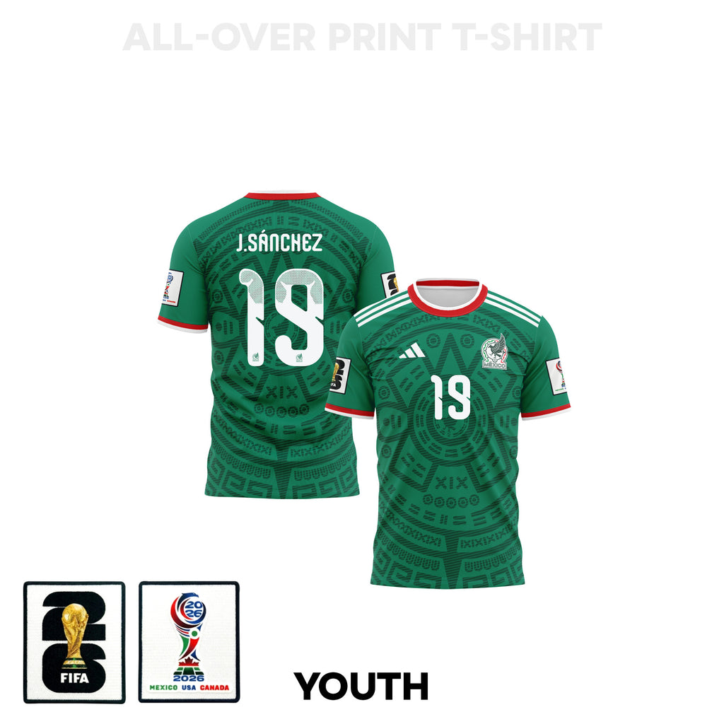 Jorge Sánchez 19 Youth Mexico 2026 Home 3D T-shirt Fully Printed – Green