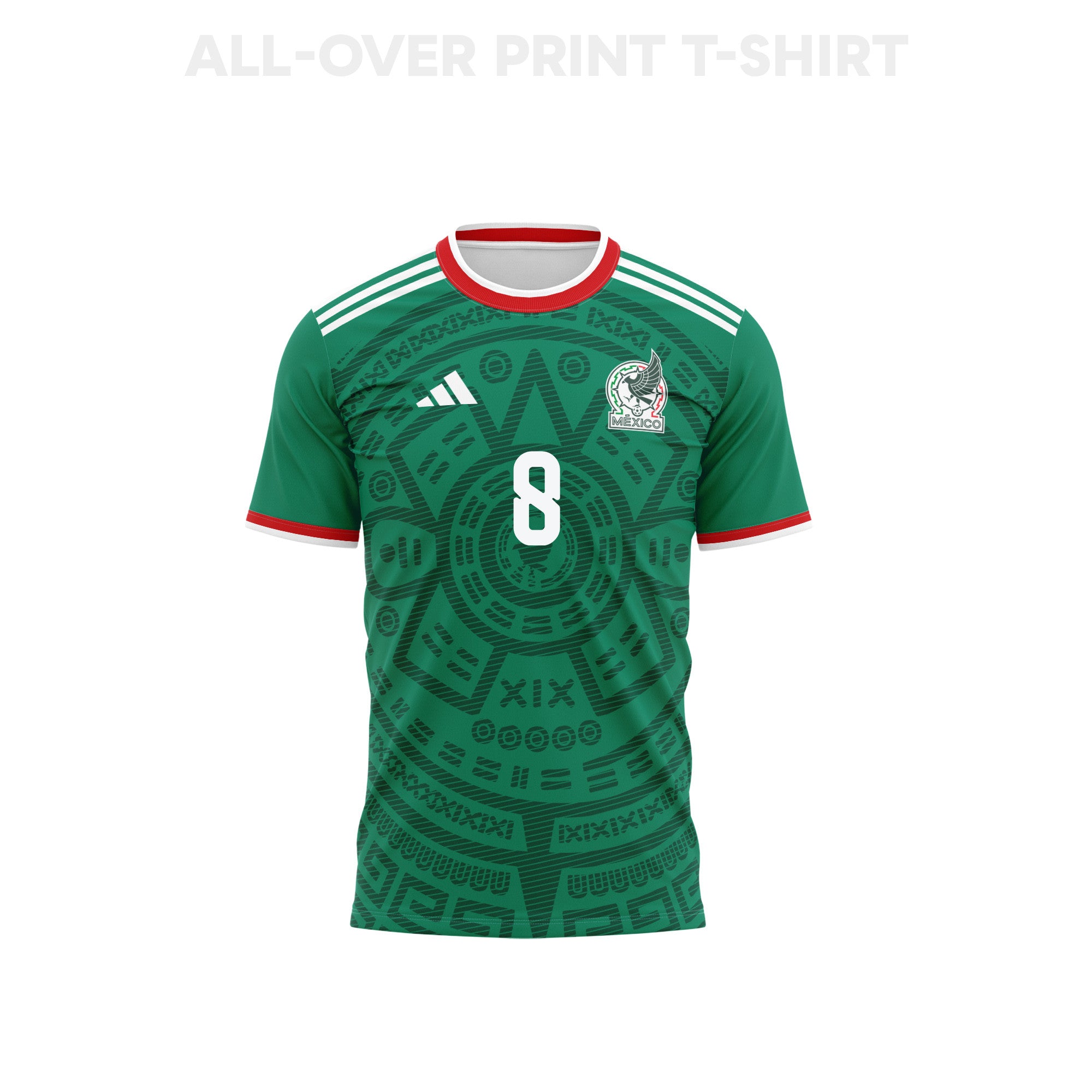 Carlos Rodríguez 8 Youth Mexico 2026 Home 3D T-shirt Fully Printed – Green