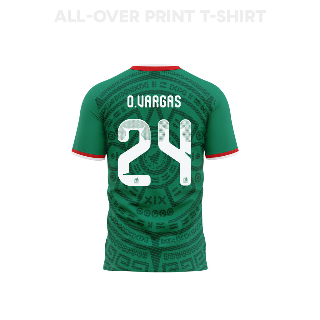 Obed Vargas 24 Youth Mexico 2026 Home 3D T-shirt Fully Printed – Green