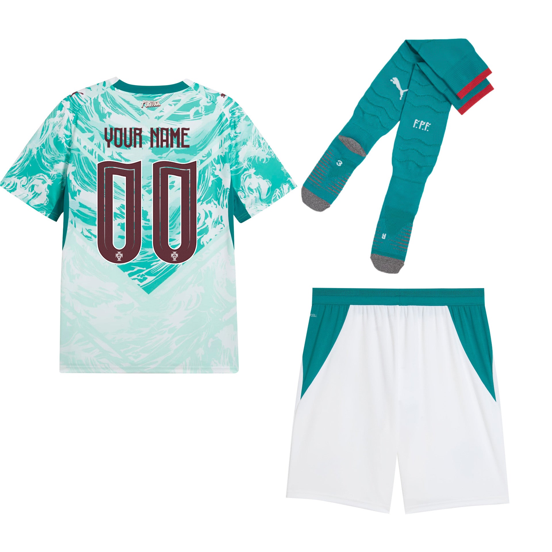 Portugal 2026 Away Men Kit Set - Personalized - White