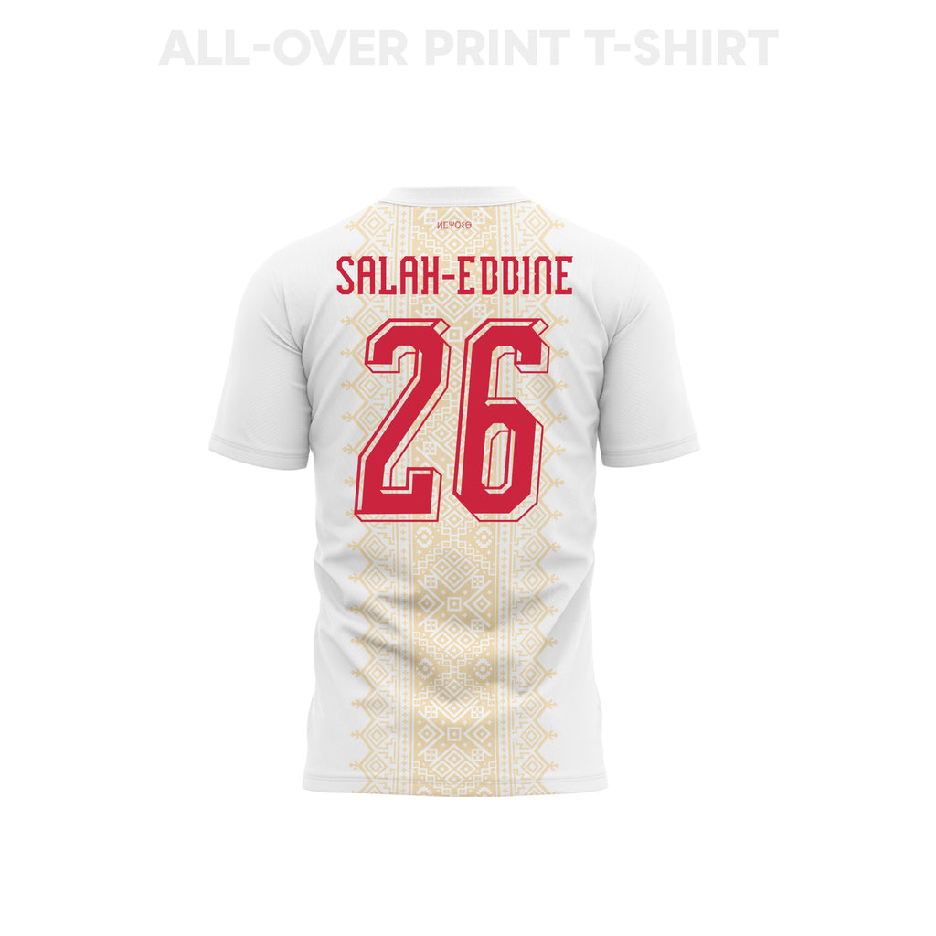 Anass Salah-Eddine 26 Morocco 2026 Away 3D T-Shirt Fully Printed – Unisex, White