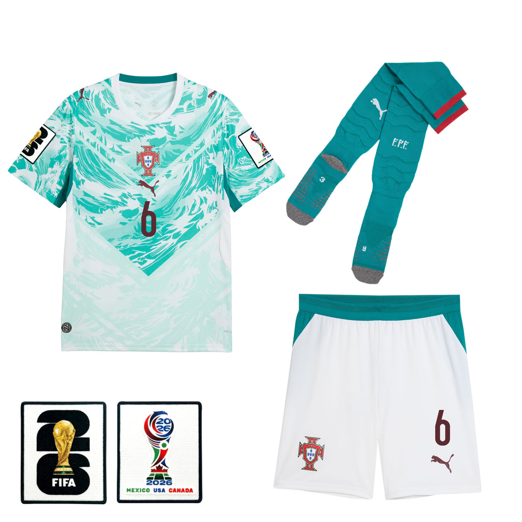 João Palhinha 6 Portugal 2026 Away Men Kit Set – White