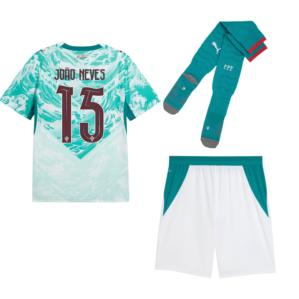 João Neves 15 Portugal 2026 Away Men Kit Set – White
