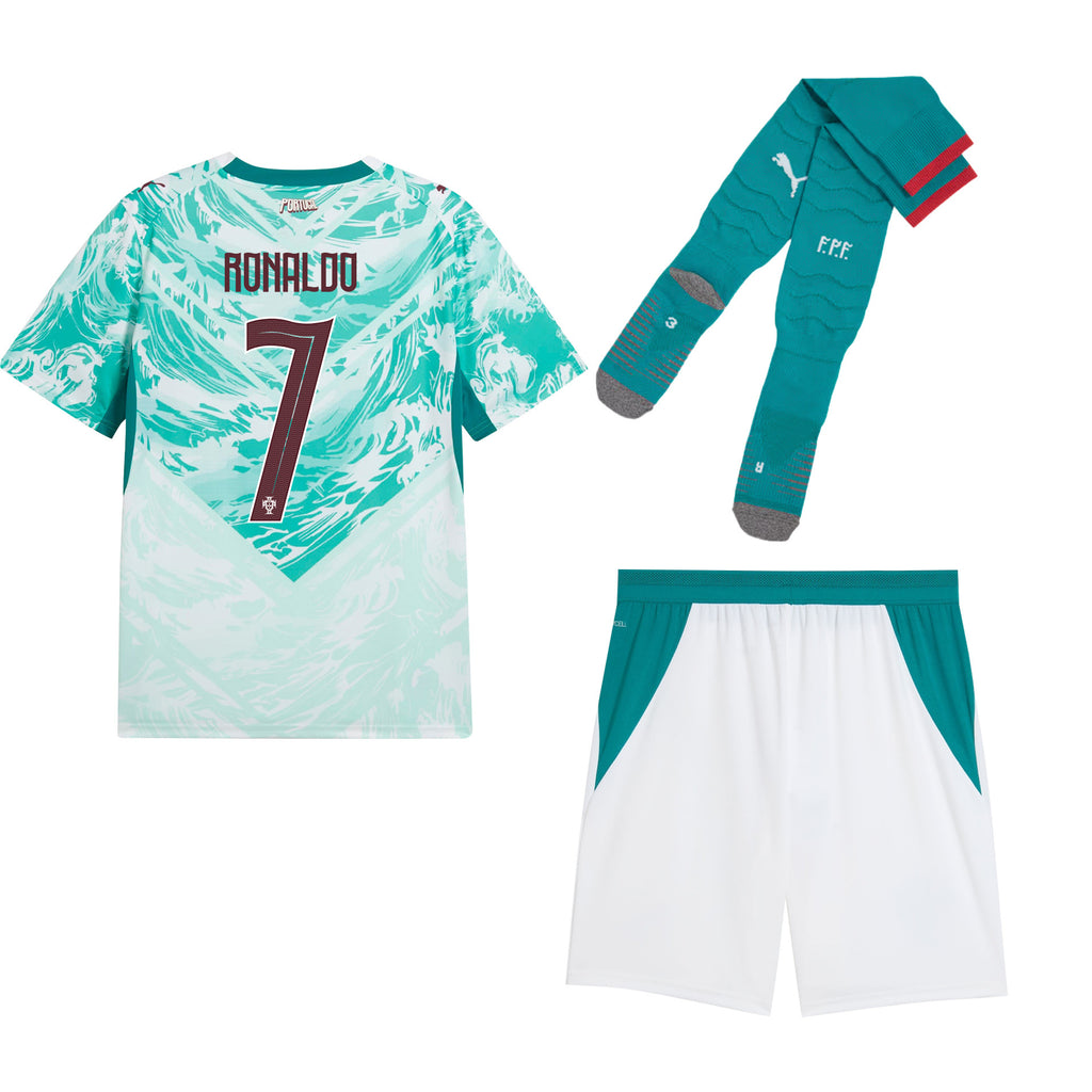 Cristiano Ronaldo 7 Portugal 2026 Away Men Kit Set – White