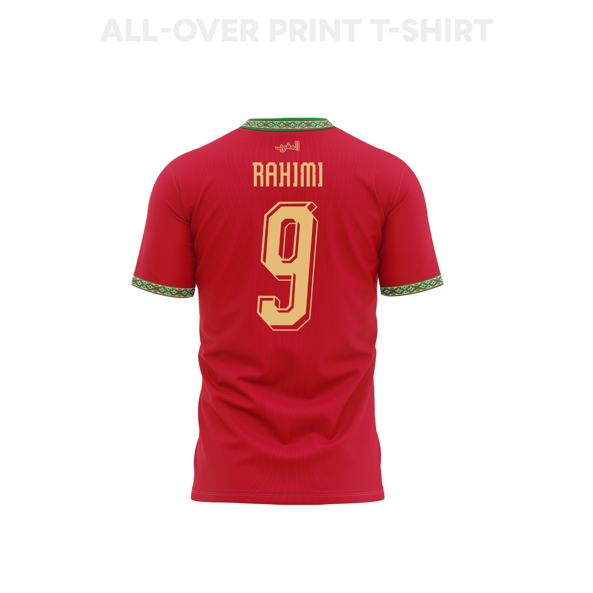 Soufiane Rahimi 9 Morocco 2026 Home 3D T-Shirt Fully Printed – Unisex, Red