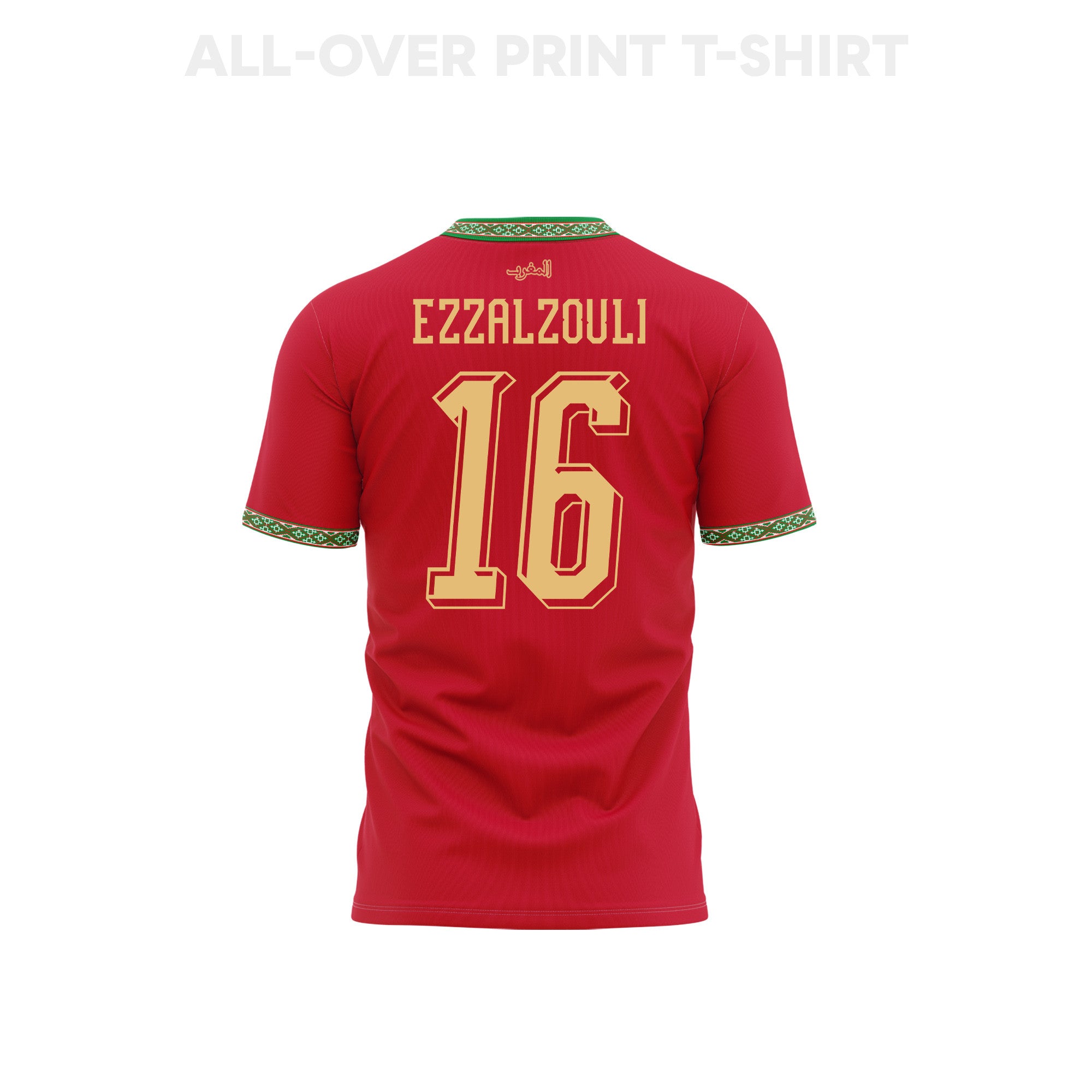 Abde Ezzalzouli 16 Morocco 2026 Home 3D T-Shirt Fully Printed – Unisex, Red