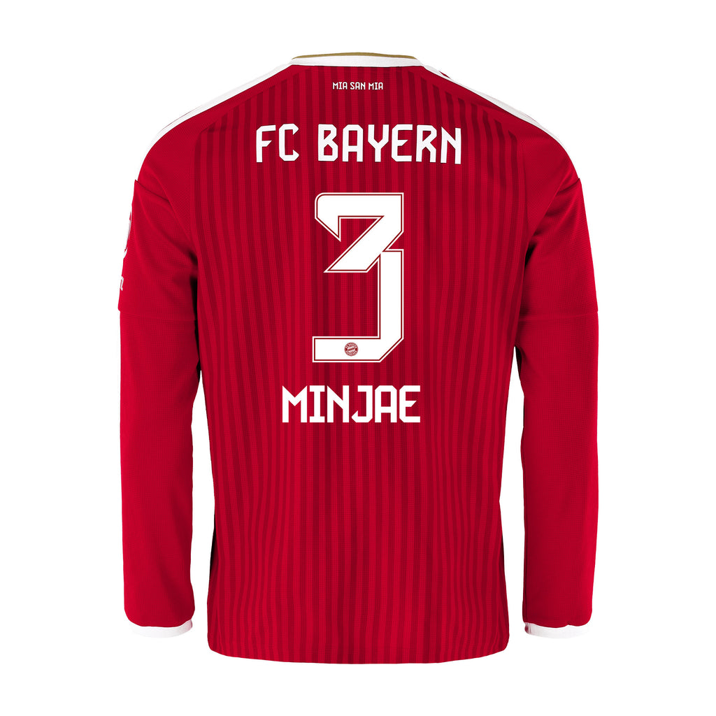 Minjae Kim 3 Bayern Munich 2026/27 Home Men Long Sleeve Jersey - Red