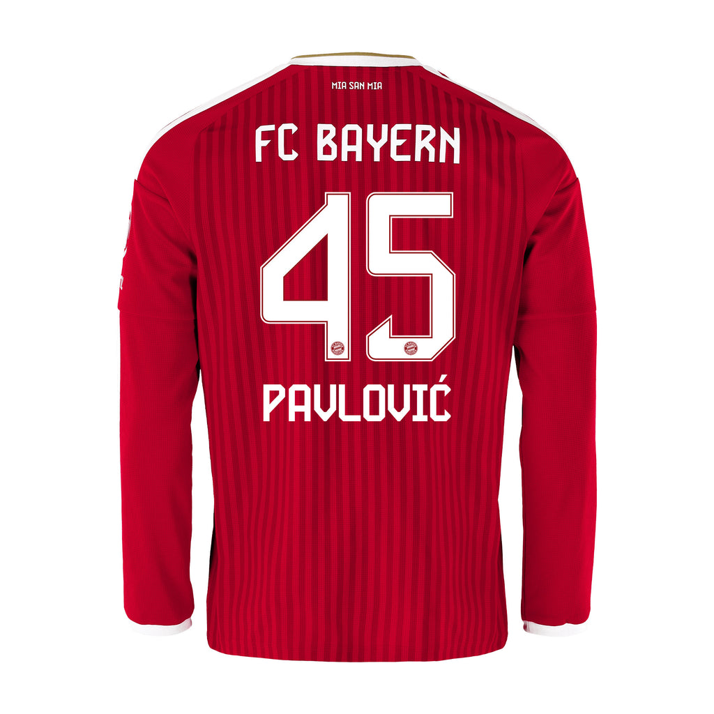 Aleksandar Pavlović 45 Bayern Munich 2026/27 Home Men Long Sleeve Jersey - Red