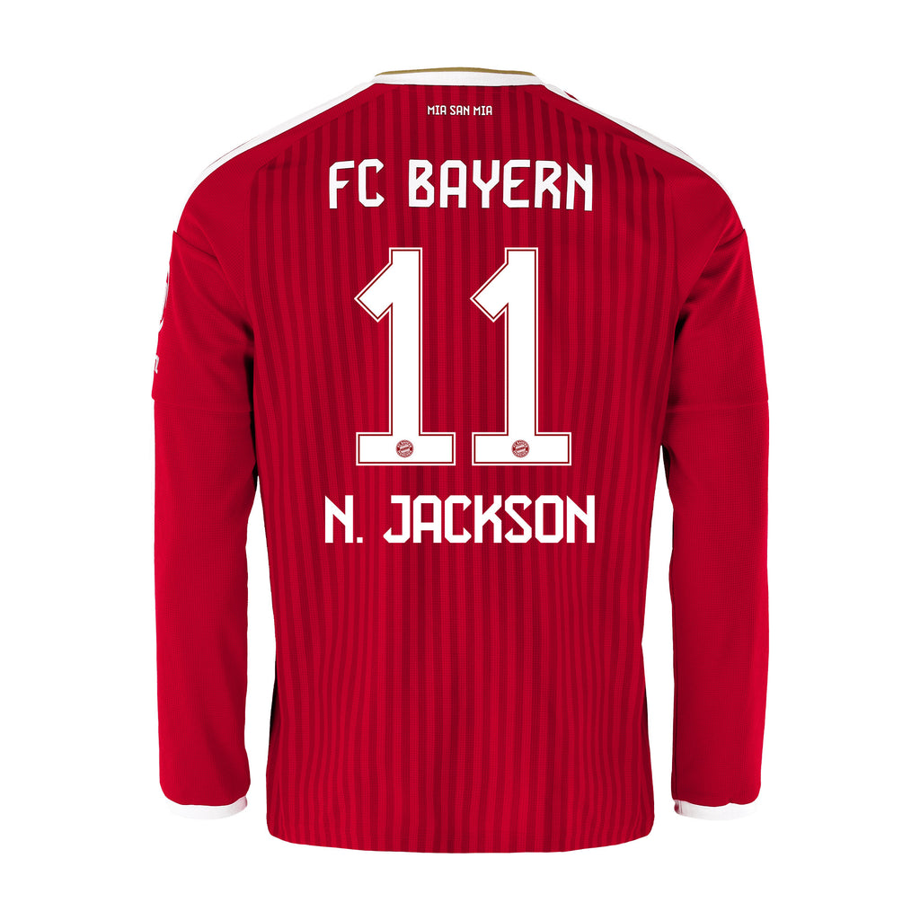 Nicolas Jackson 11 Bayern Munich 2026/27 Home Men Long Sleeve Jersey - Red