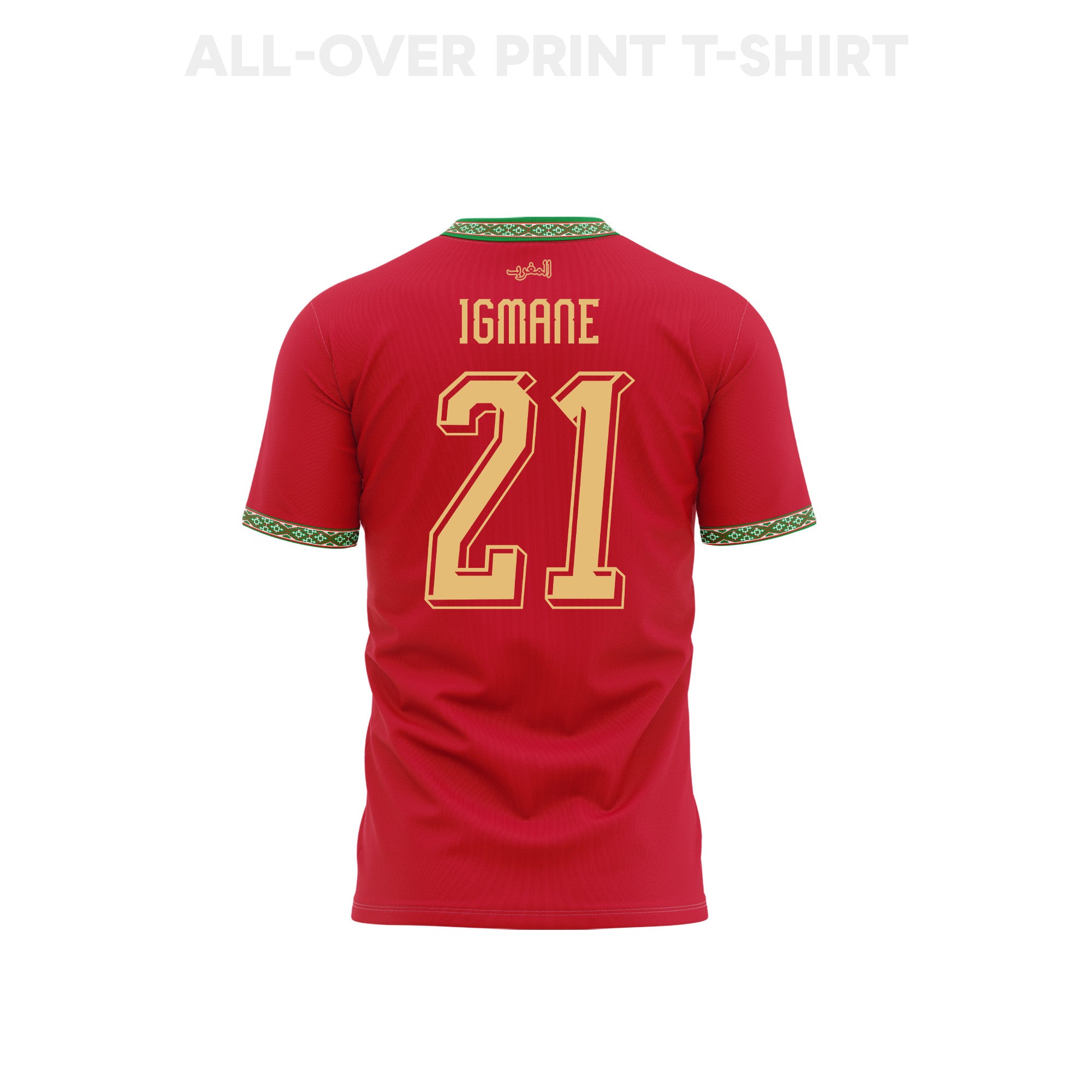 Hamza Igmane 21 Youth Morocco 2026 Home 3D T-shirt Fully Printed – Red