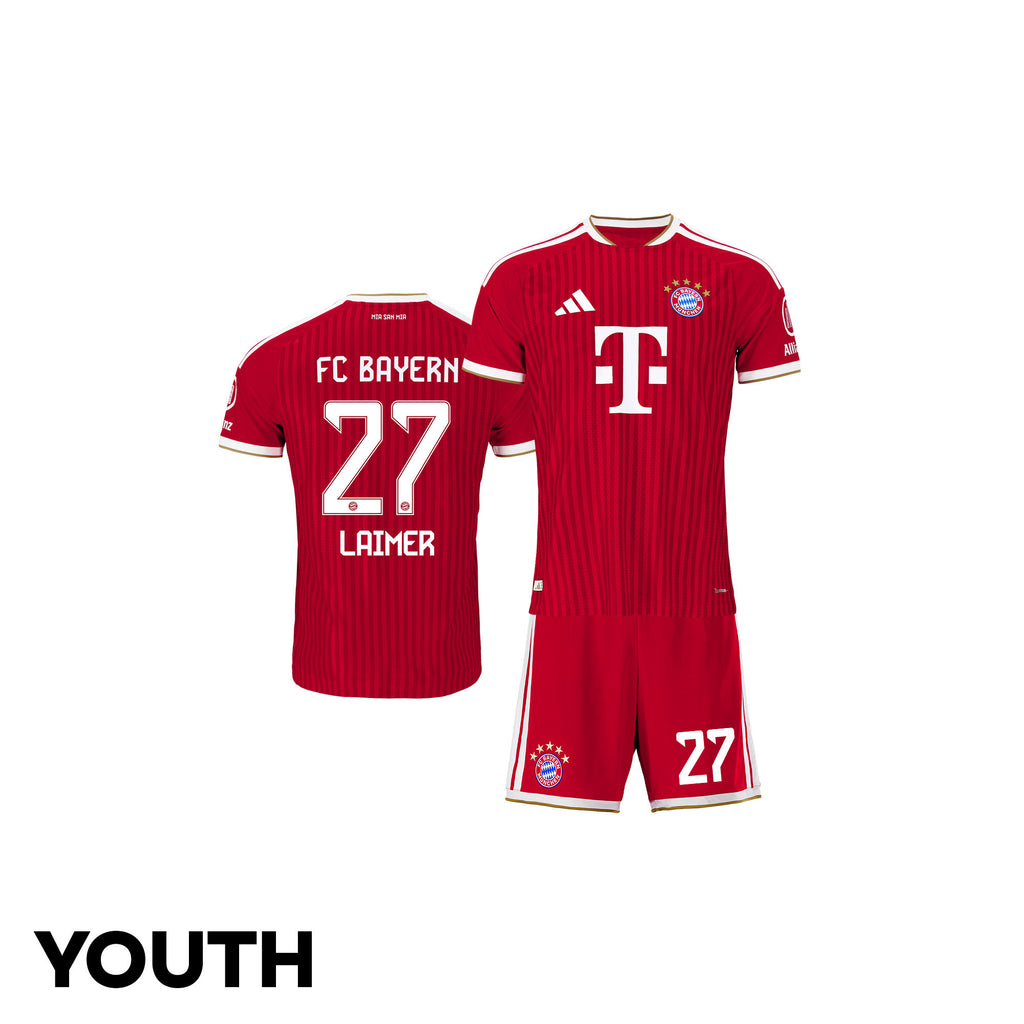 Konrad Laimer 27 Bayern Munich 2026/27 Youth Home Jersey & Shorts Set - Red