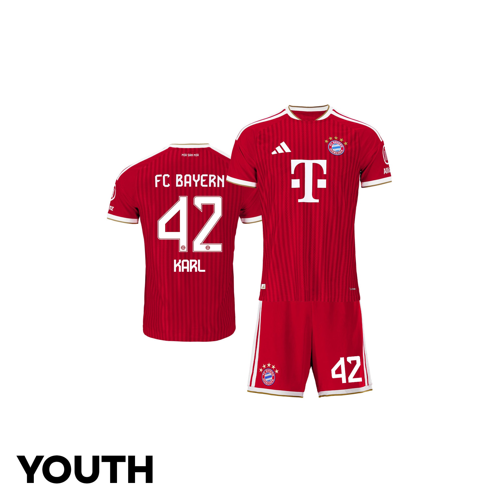 Lennart Karl 42 Bayern Munich 2026/27 Youth Home Jersey & Shorts Set - Red