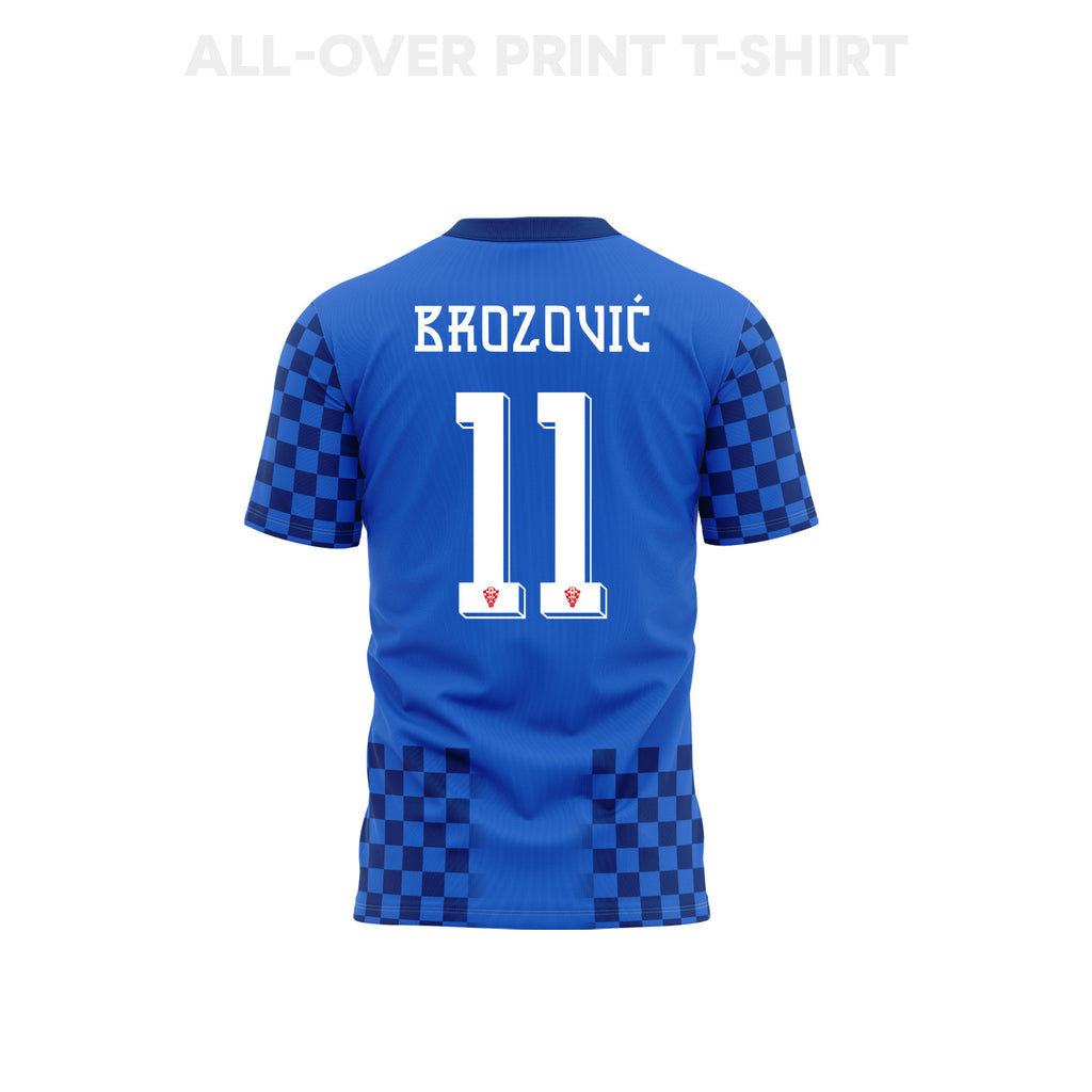 Marcelo Brozović 11 Croatia 2026 Away 3D T-Shirt Fully Printed – Unisex, Blue