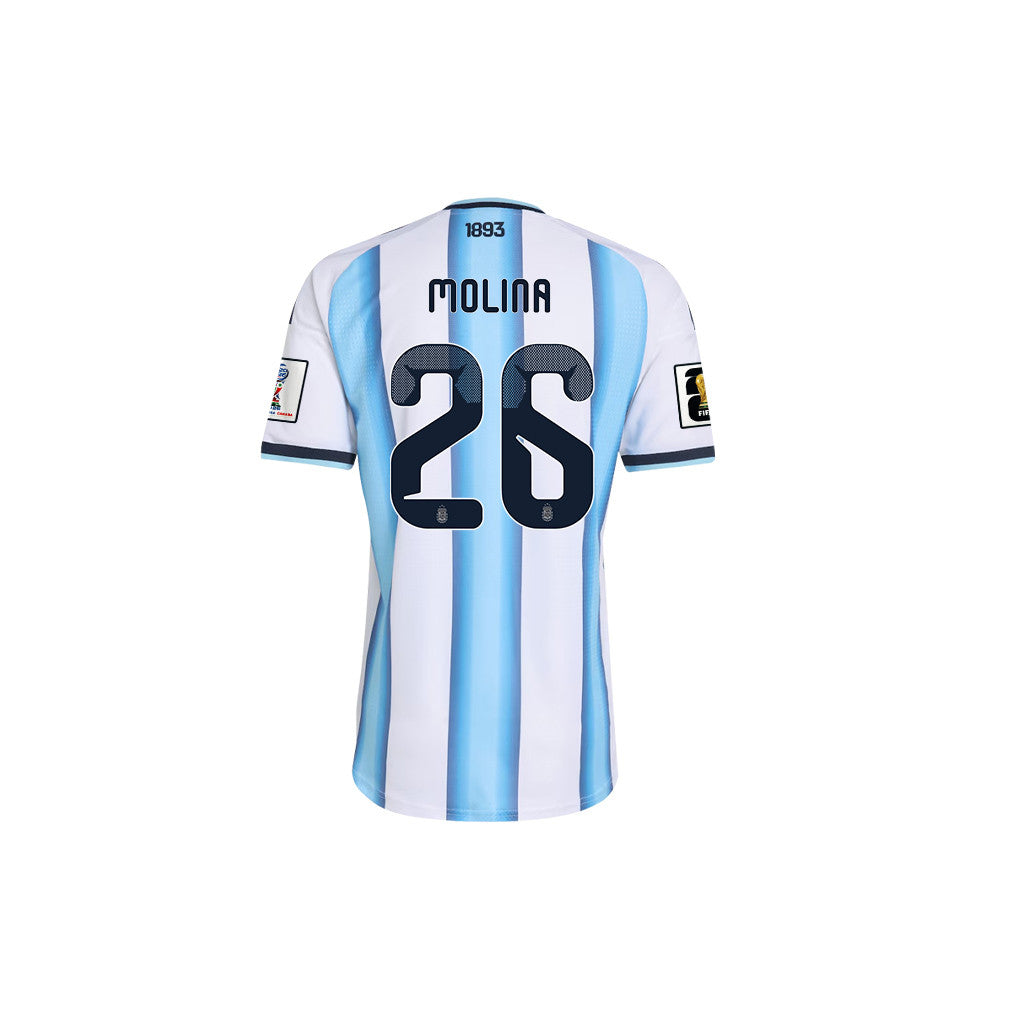 Nahuel Molina 26 Argentina 2026 Youth Home Jersey & Shorts Set - White