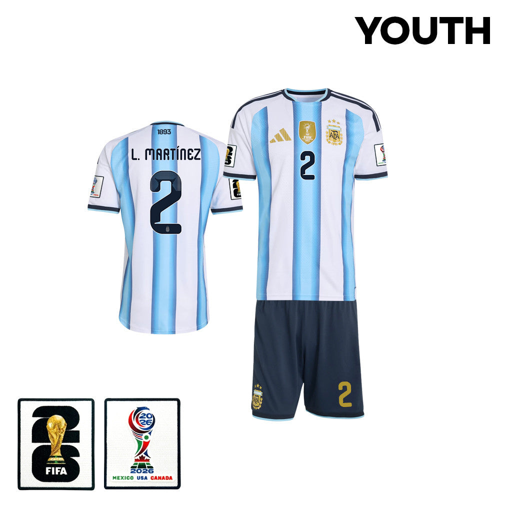 Lucas Martínez Quarta 2 Argentina 2026 Youth Home Jersey & Shorts Set - White