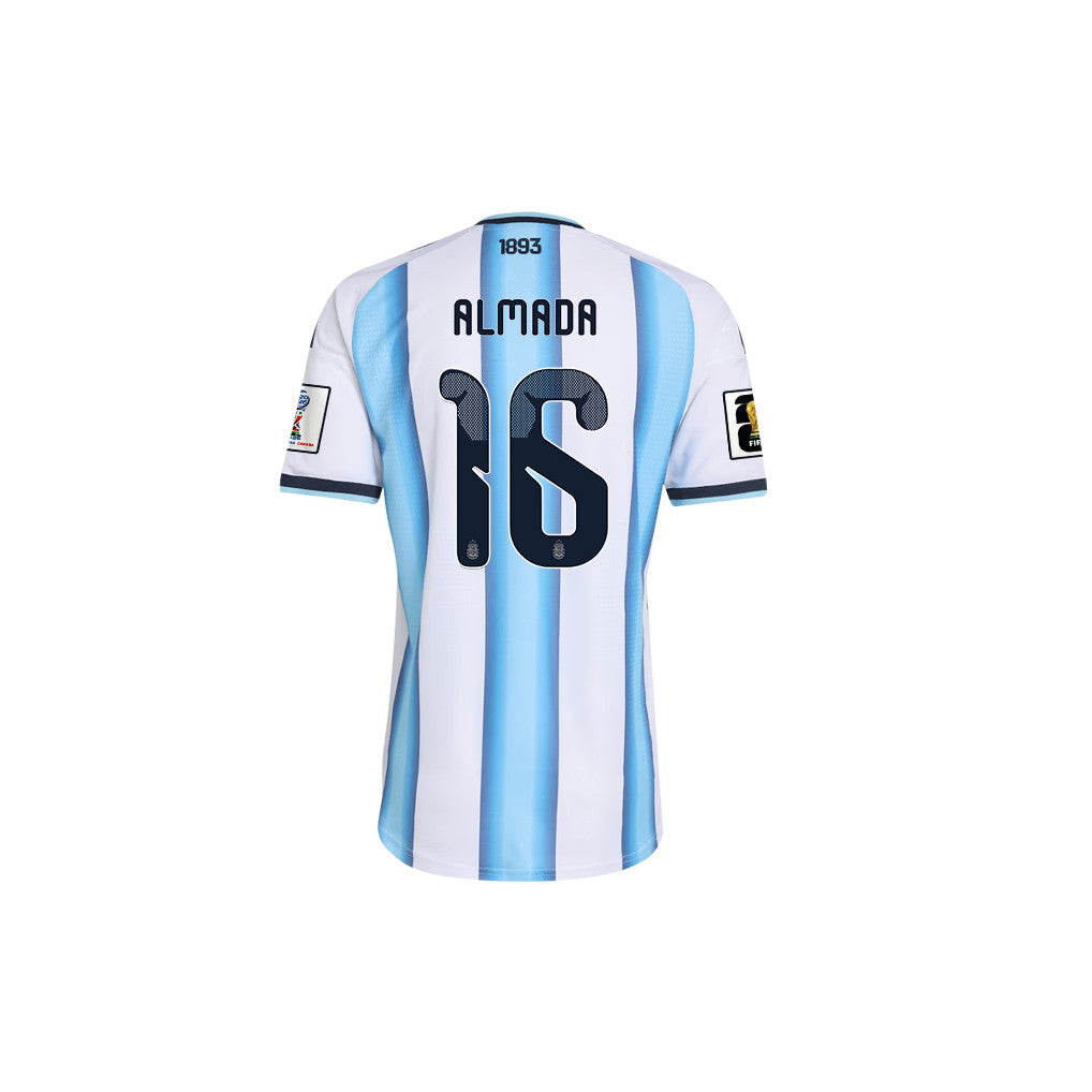 Thiago Almada 16 Argentina 2026 Youth Home Jersey & Shorts Set - White