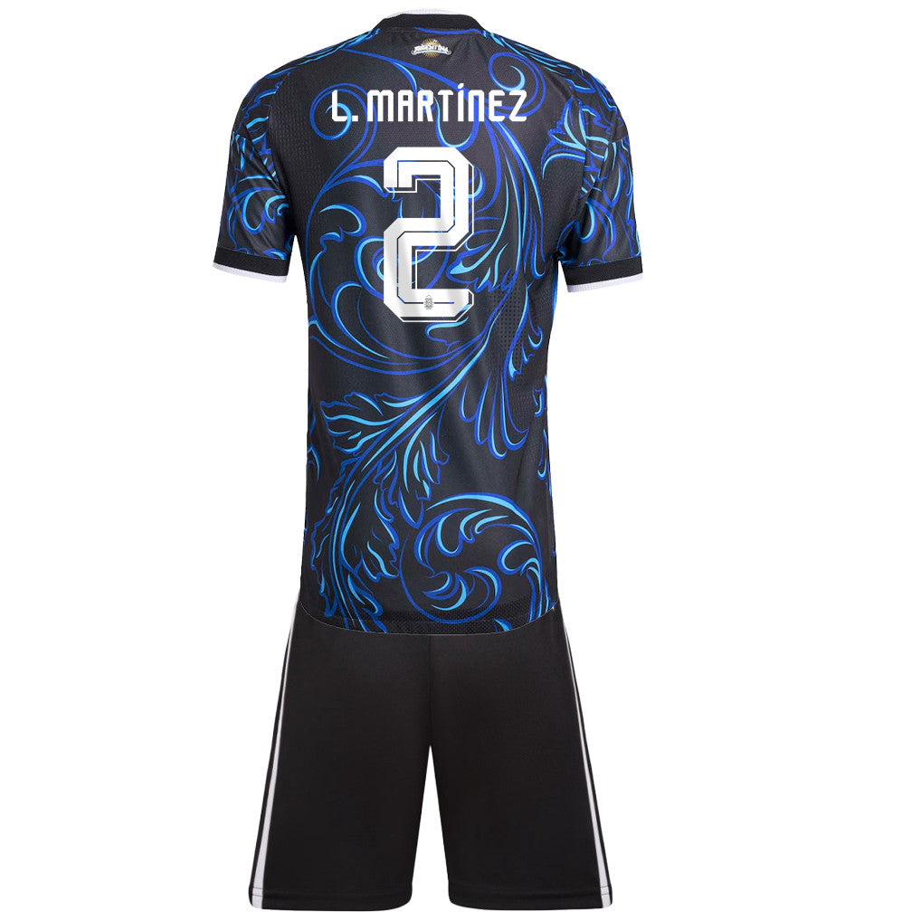 Lucas Martínez Quarta 2 Argentina 2026 Youth Away Jersey & Shorts Set - Black