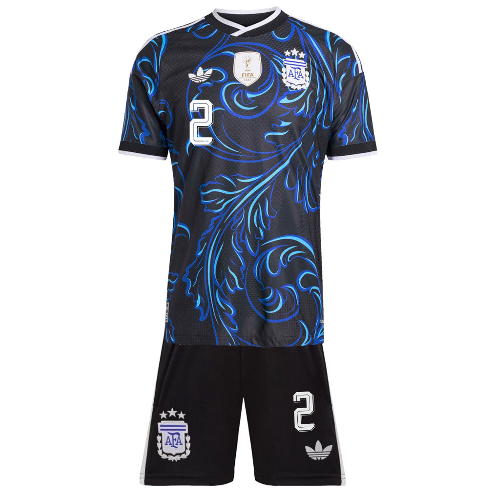 Lucas Martínez Quarta 2 Argentina 2026 Youth Away Jersey & Shorts Set - Black