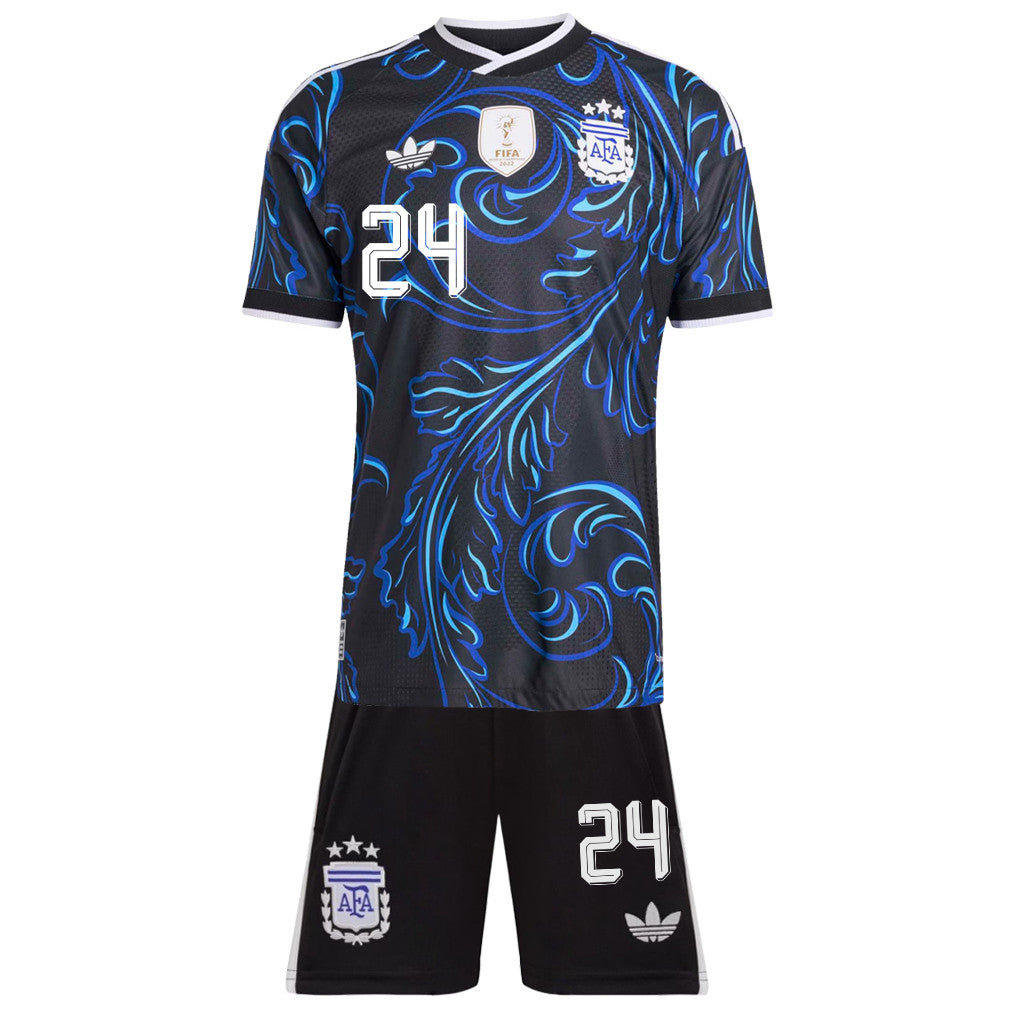 Enzo Fernández 24 Argentina 2026 Youth Away Jersey & Shorts Set - Black