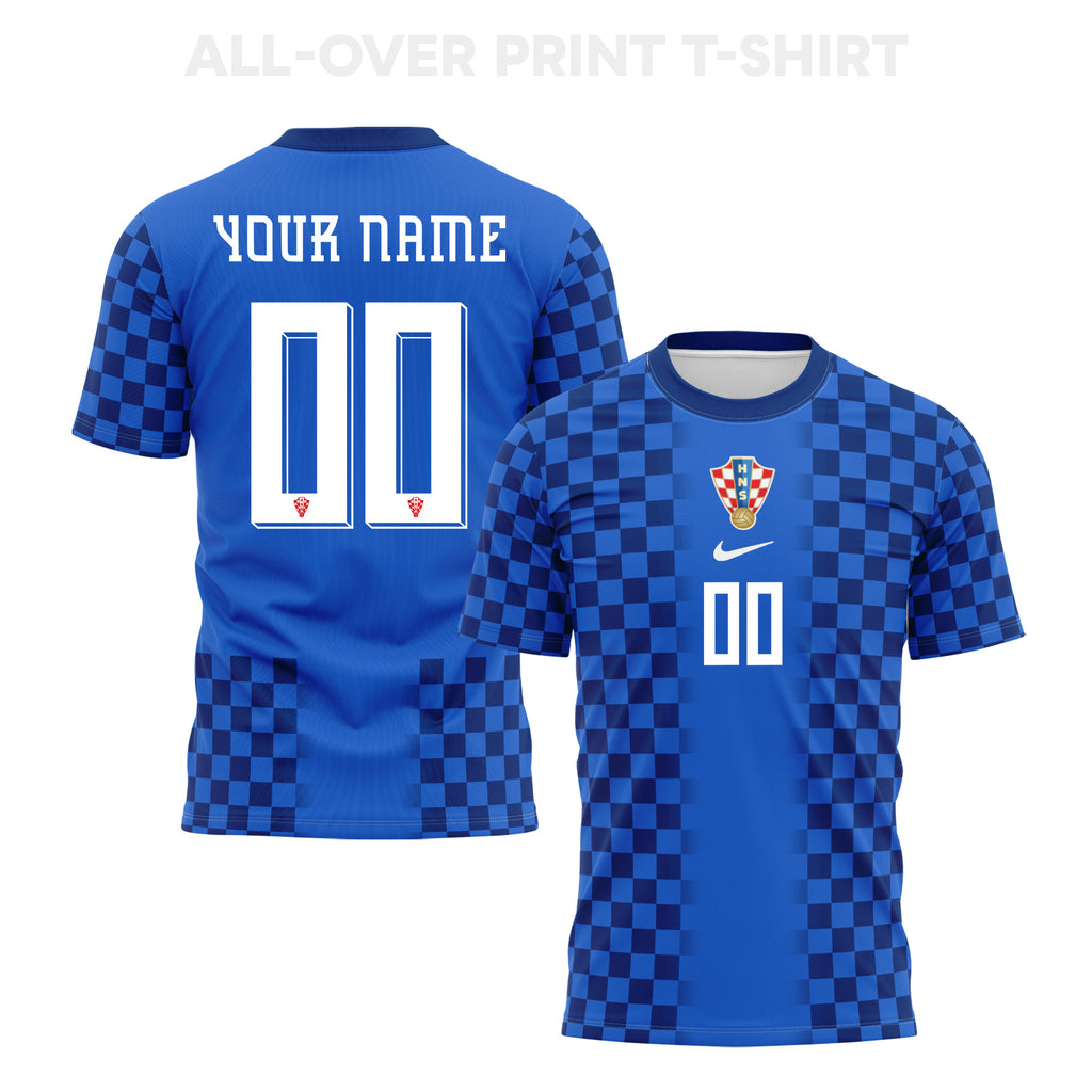 Croatia 2026 Away 3D T-Shirt Fully Printed – Personalized – Unisex, Blue