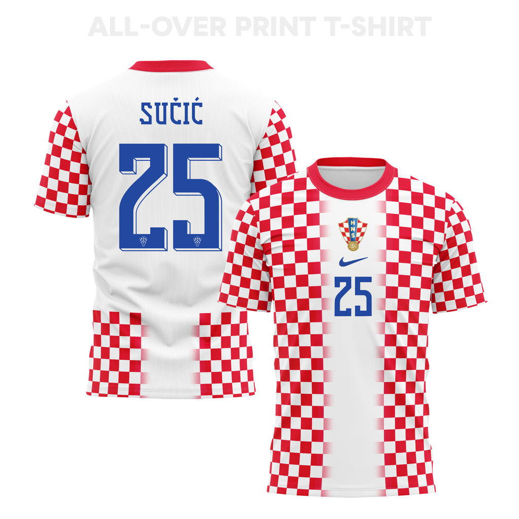 Luka Sučić 25 Croatia 2026 Home 3D T-Shirt Fully Printed – Unisex, White