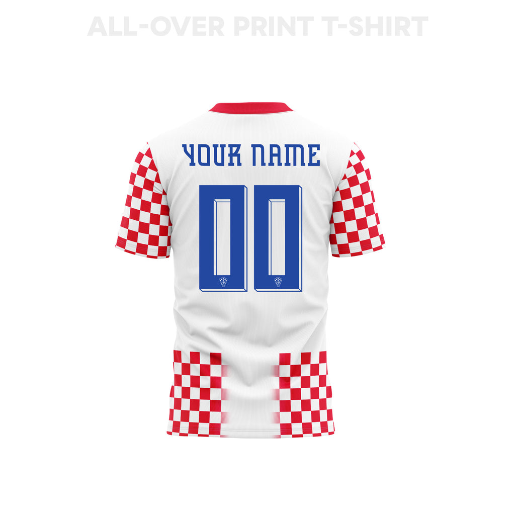 Croatia 2026 Home 3D T-Shirt Fully Printed – Personalized – Unisex, White