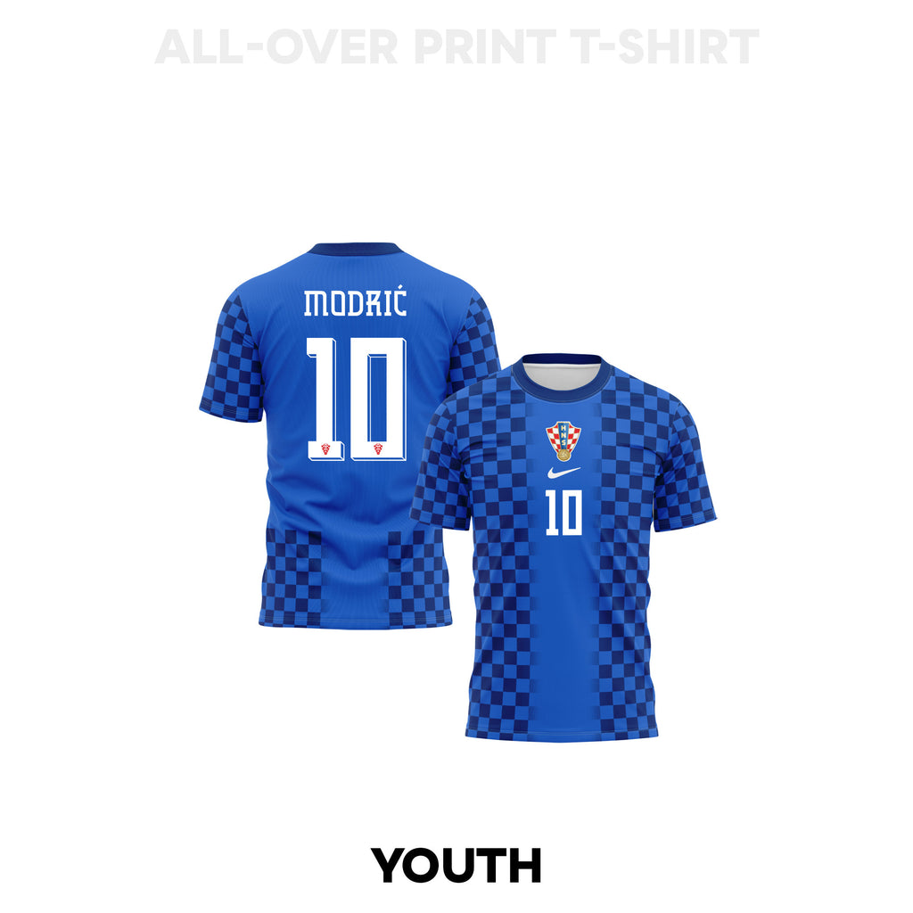 Luka Modrić 10 Youth Croatia 2026 Away 3D T-shirt Fully Printed – Blue