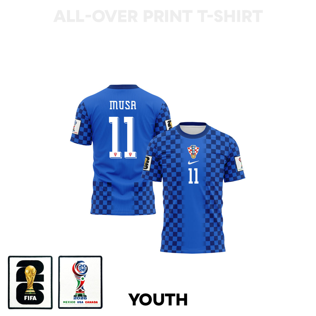 Petar Musa 11 Youth Croatia 2026 Away 3D T-shirt Fully Printed – Blue